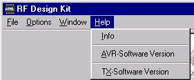 Options ComPort Connect at Startup Background Select the appropriate Com port. If activated, the RF Design Kit is connected automatically when the software is started.