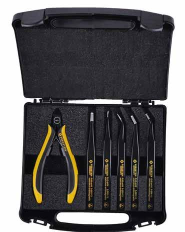 SERVICE - SUITCASE Outside dimensions (closed): 178 x 160 x 42 mm 390 g 6 Tools 2210 PRECISE ESD tool-set with