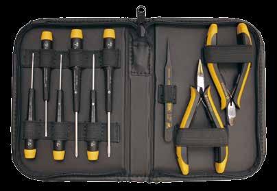 ESD tool set Outside dimensions (closed): 190 x 135 x 35 mm 360 g 9 Tools