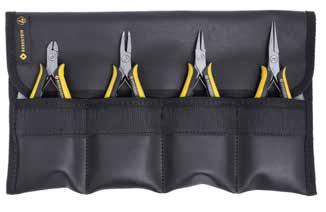NEW 3-960 T ESD pliers set from the TECHNICline series ESD pliers in a dissipative bag with slip-in compartments, 4-pcs., with dissipative, bicoloured hand guard: Content: Side cutters Art.