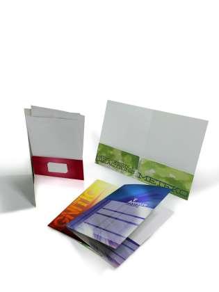 Our UV presentation folders are available with UV coating on the front/outside area of the folder and on the pockets. The inside/insert area of the folder will not be coated with UV.