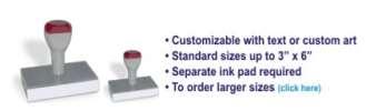 Custom Stamps Save time with custom stamps! Stamp documents quickly and legibly - company name, mailing address, even your signature!