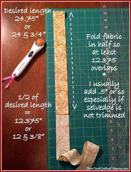 (See Cutting Diagram: Cut #6) Cutting Tip for long pieces: Some of the sashing, center and border pieces you will cut are longer than 24" (the length of my longest ruler).