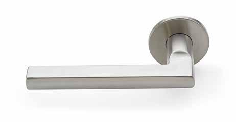 Briton 4700 Series door furniture - Lever handles 4707 Hollow cut away flat lever Type: Mounted on 52mm dia. concealed fix roses with bolt through fixings Dimensions: 56.