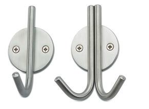 Plates have square corners as standard but are also available with radiused corners (5mmR or 10mmR). width and height to order Hooks A series of face fixed single and double hooks.