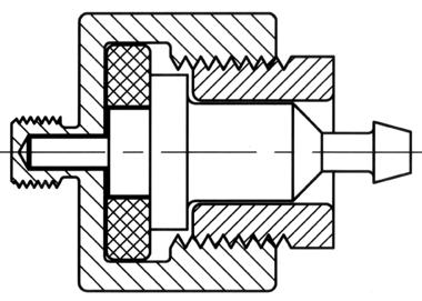 The double-spaced section lines in the view below illustrate an acceptable method of representing the section of a. A. 2 B. 3 C. 4 D. 5 E. 6 A. gear B. hub C. rim D. spoke E. web 22.