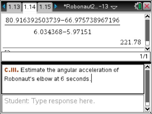 II. Based on the graph in part I, estimate the maximum angular speed of R2's elbow. Explain how you arrived at your answer. Speed is the magnitude or absolute value of velocity.