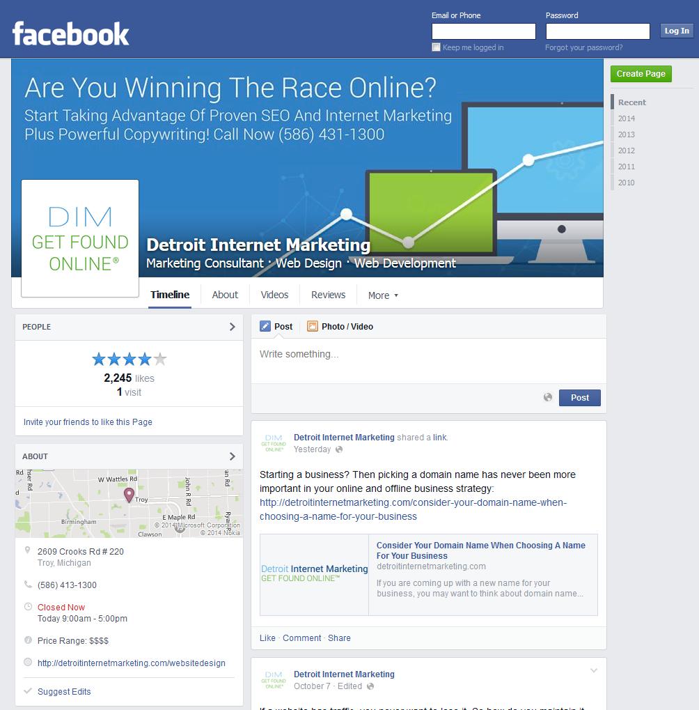 6 THE ULTIMATE GUIDE TO FACEBOOK MARKETING Business Page Notice that the personal page is much "busier" than the business page.