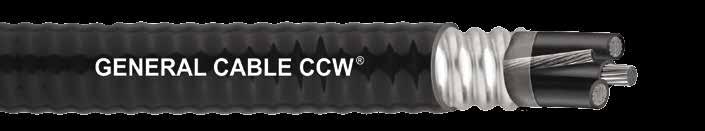CCW Armored Power, 1000 V, 3/C VFD CSA Type RA90, XLPE, 1000 V, 90 C, Cable Tray Use, Sunlight-Resistant Direct Burial, FT4, -40 C, AG14, HL SPEC 9675 October, 2014 Product Construction: Conductor: