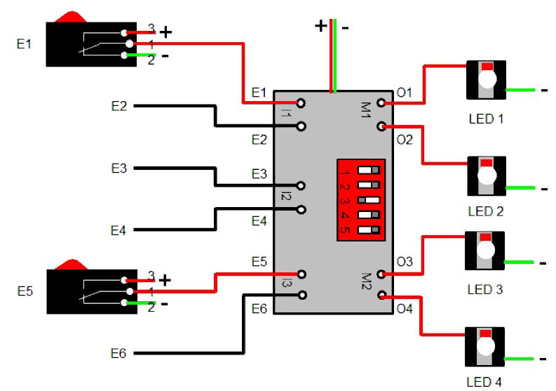 .4.5 Dual programmable frequency divider E = Input Channel E 2/ = Divisor Selection Channel E5 = Input Channel 2 /E6 = Divisor Selection Channel 2 Pot left = Pot right = 2 3 4 5 (counterclockwise)
