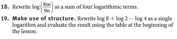 22-3 Properties of Logarithms Pg.