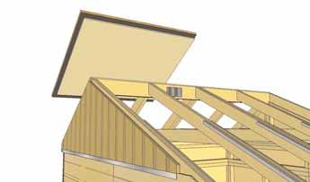 Secure Rafters to Top Wall Framing with one 3 screw per rafter.