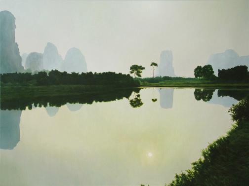 April Gornik, Mirror Lake, China, 2004, Oil on
