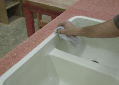 This will help during the final trimming stage to remove drips of seaming adhesive more easily.