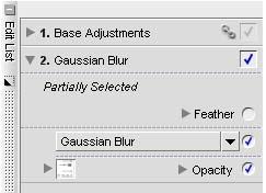 Correcting the gradient process To correct the procedure performed in STEP 3, follow the instructions below. Be sure that the Gaussian Blur step in the Edit List is expanded (open).
