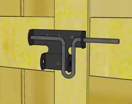 Attach Door Handles (J) to doors with 3-3/4 Black Headed Screws (G) per