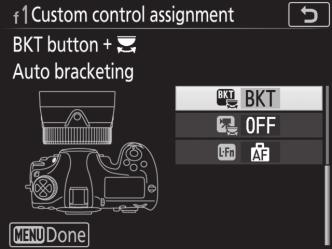 Press + Command Dials To choose the roles played by the following controls in combination with the command dials, highlight the desired option and press the center of the multi selector: 1 Pv button