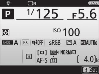 When an Eye-Fi card is inserted, its status is indicated by an icon in the information display: j: Eye-Fi upload disabled. k: Eye-Fi upload enabled but no pictures available for upload.