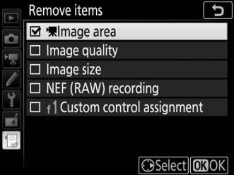 Deleting Options from My Menu 1 Select Remove items. In My Menu (O), highlight Remove items and press 2. 2 Select items.