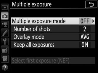 the exposures that have been recorded to that point. The time available to record the next exposure can be extended by choosing longer times for Custom Setting c2 (Standby timer, 0 118).