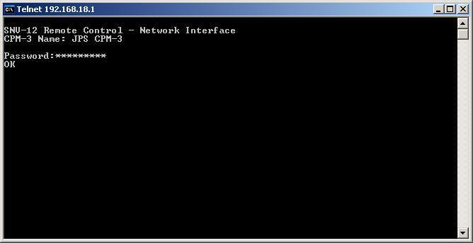 6.4 Network (Telnet) Command Line Interface The serial interface command set described in section 6.3 is also available over a network link.