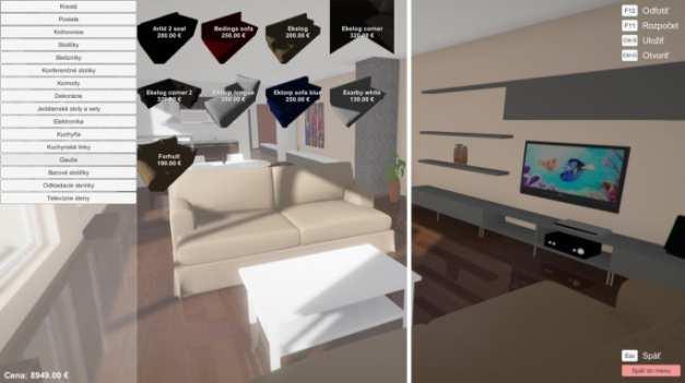 ..) Process of designing begins by place 3D interior objects to the 3D interior environment.