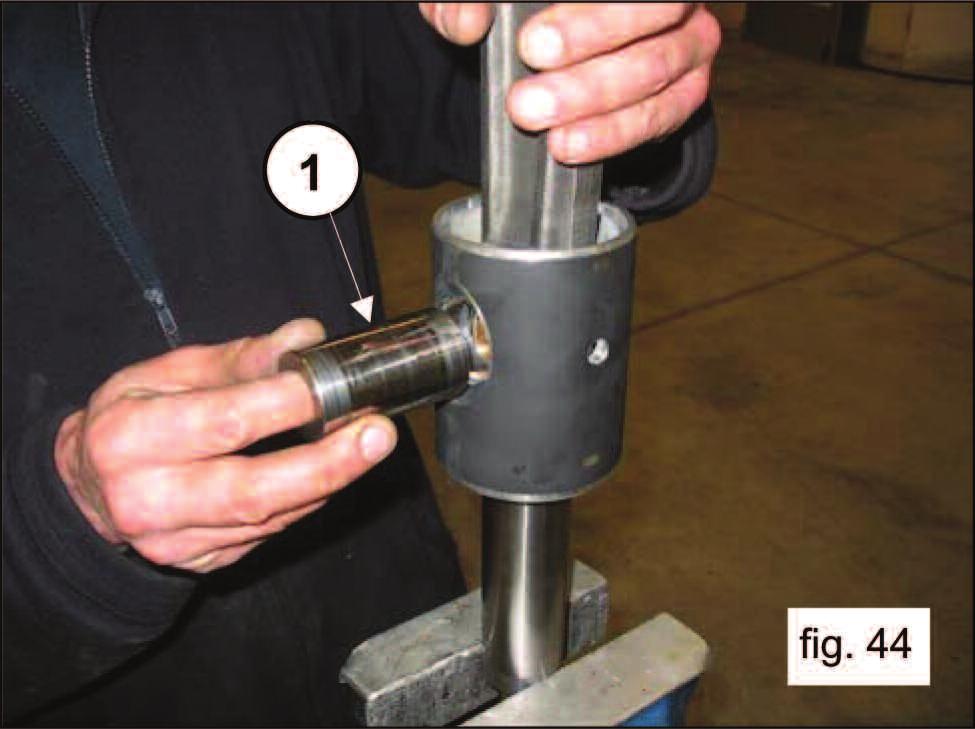 Slip out the pin (pos. 1, fig 44) and take out the connecting rod (pos.