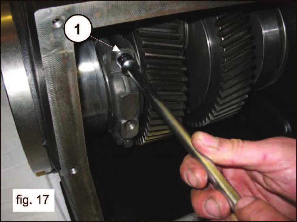 Unscrew the connecting rod screws (pos.1, fig. 17).