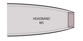 Sewing Directions: 1. Using the template provided, cut one headband piece from each fabric on the fold. 2. Turn under both short ends of each headband piece ½ and press in place. 3.