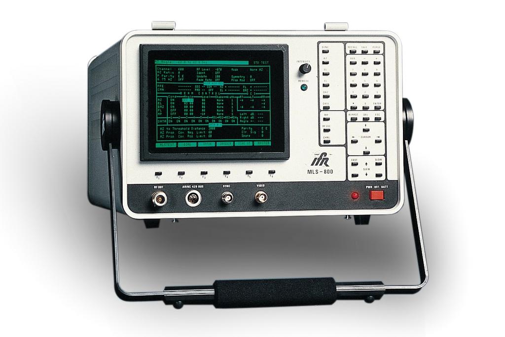 Avionics MLS-800 Microprocessor Controlled Ground Station Simulator The MLS-800 provides diagnostic test capabilities for microwave landing system angle receivers.