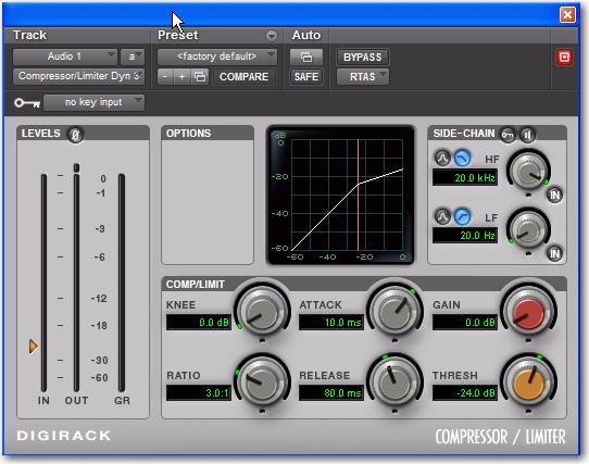 (The plug-ins used in this chapter are part of the DigiRack suite of plug-ins) We re going to show you how to use compression on one track, then we ll apply reverb to a bunch of tracks.