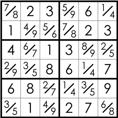 5. Tight Fit Sudoku (Wei-Hwa Huang) 10 points Follow Classic Sudoku Rules. In the grid there are some cells with slashes.