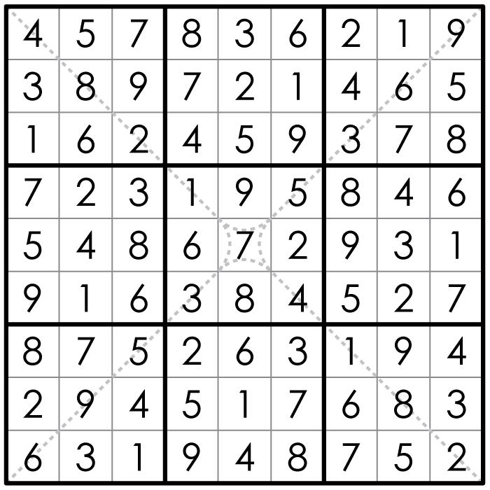 7. Bent Diagonal Sudoku (Wei-Hwa Huang) 20 points Follow Classic Sudoku Rules.