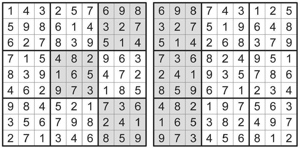 second grid; which region corresponds to which is for you to determine.