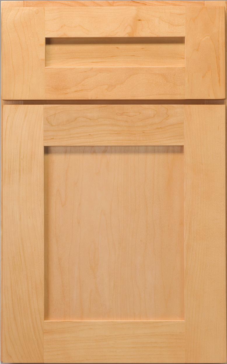 Shaker II Full Overlay Door ü ü ü ü ü ü Mortise and tenon door and drawer 1/4 flat veneer or HDF panel inset into door 5 piece drawer