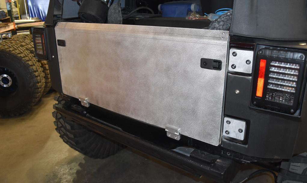 Install the supplied Tailgate Hinge Delete Plates into the spaces where the stock tailgate hinges had