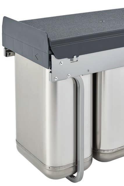 rated slides Door mountable frame available Built-in polymer lid 8-010 Designed for 33 and 36 sink base