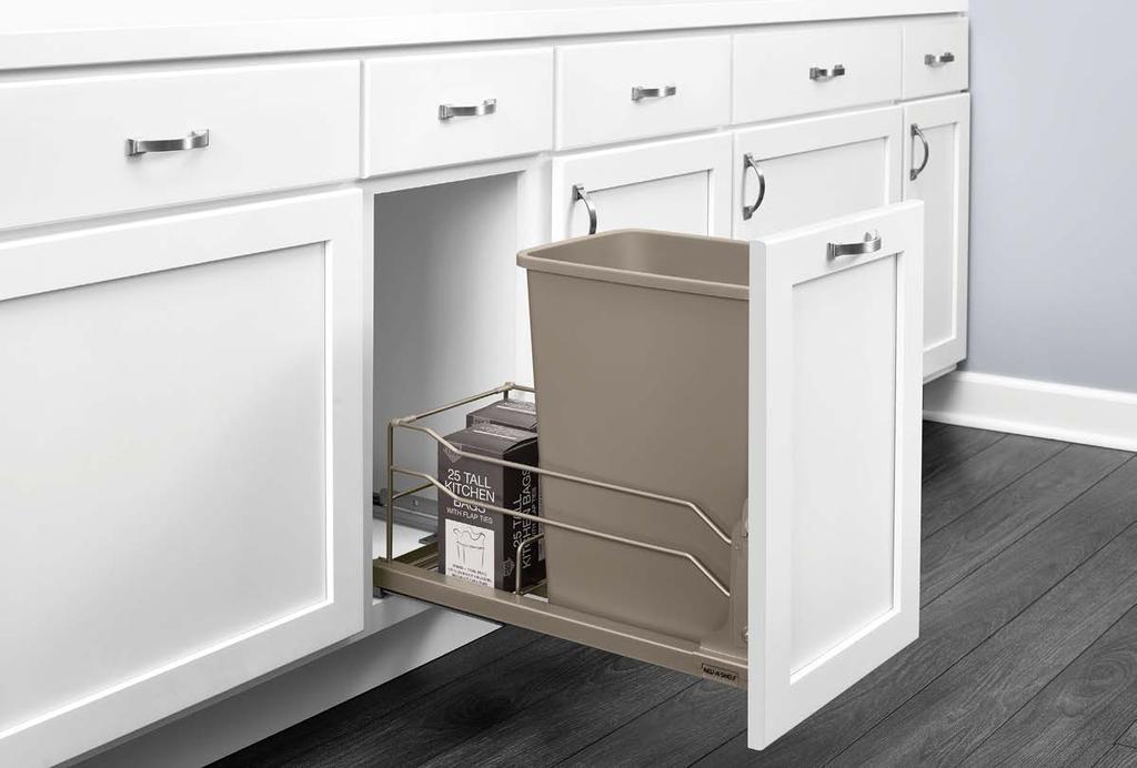 53WC SERIES Our 53WC Series features concealed soft-close slides, a sturdy door mount frame and stylish wire and metal construction to complement any kitchen design.