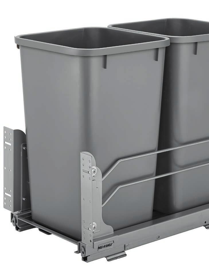 polymer containers, available in champagne or metallic silver Full-extension, progressive roller, 90 lb.