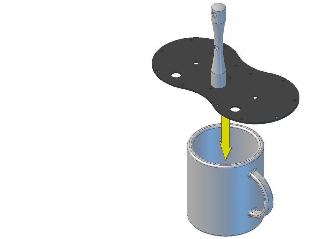 Place the plate and pillar over the top of a coffee mug.