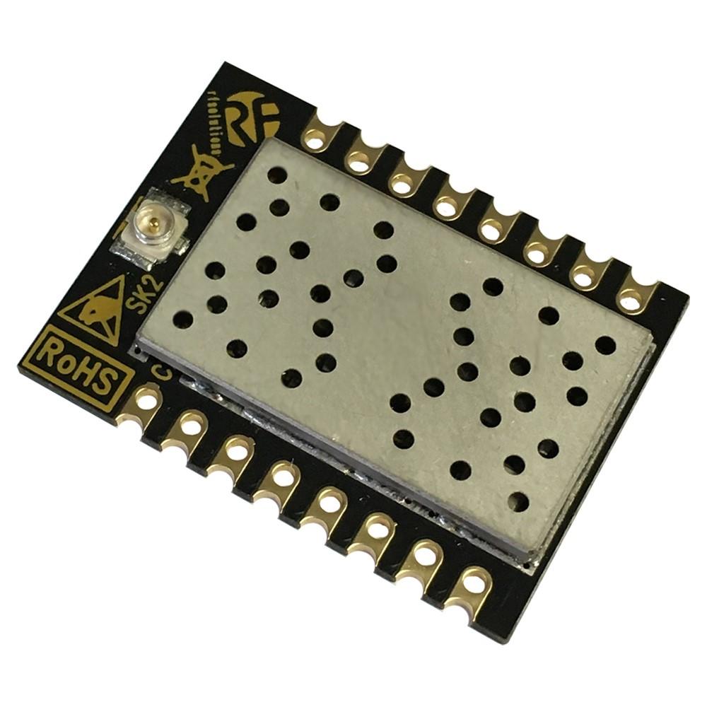 5 dbm 89 db blocking immunity Small Form Factor: 23mm x 20mm Programmable bit rate up to 300 kbps Low RX current of 10 ma, 100nA register retention FSK, GFSK, MSK, GMSK, LoRaTM and OOK modulation