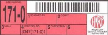The picture below is an example of a Fixture Sticker. On the sample sticker below, the 9-digit control number is 3003(956-0)1; 3003 is the series, 956-0 is the Sticker Number and 1 is the check-digit.