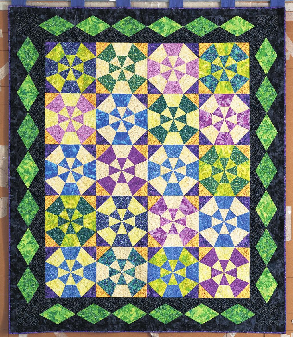 shadow p l ay Learn how to easily cut the pieces for this dynamic quilt in Sew Easy: Cutting Triangles and Diamonds on page 7.