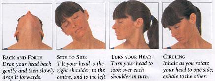 Powerful Visual Technique No. 3 The Neck Exercises First drop your head back, then drop it right forward.