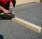 H2: Place plywood strip between 2x4s, align all
