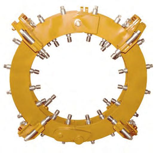 RIM CLAMPS Ultra heavy duty reforming and alignment clamp Designed for aligning and reforming pipes with extreme tensile strengths and capable of handling out of round wall thicknesses up to 51mm.