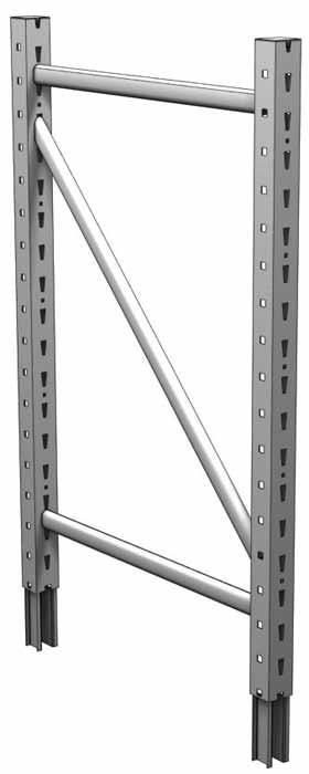 Widespan style Uprite with reversed rear post & welded extension connectors Units able to be placed against a wall or back-to-back with adjustment accessibility, due to reversed rear post Uniformly