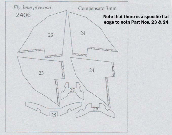 Part Nos. 23 & 24 each has a flat edge, Figure D39 & D40.