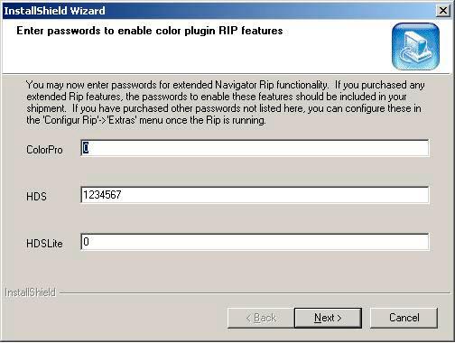 10 Chapter 2: Installation Normally these passwords are entered now during installation of the plugin. However they may also be entered after the RIP is running as shown in Chapter 3 below.