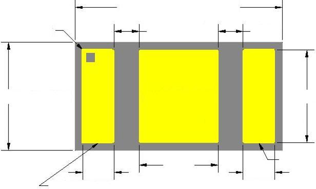 Outline Drawing 1.4 MIN, 1.8 MAX PIN ONE INDICATOR.12.12. MIN,.8 MAX GROUND PAD.47.16 INPUT PAD.39.16 OUTPUT PAD Solderable area of the device shown in yellow. Dimensions in mm. Tolerance ±.